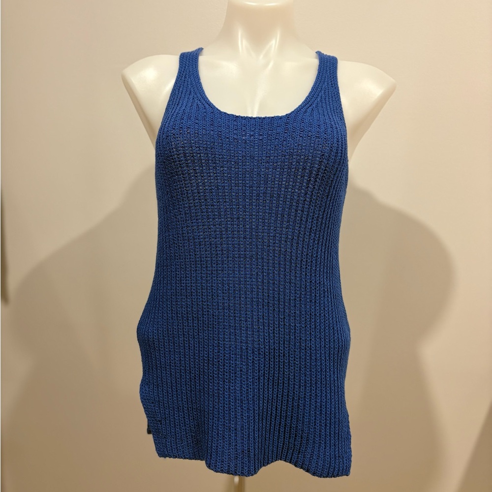 Massimo Dutti Blue Knit Tank Top